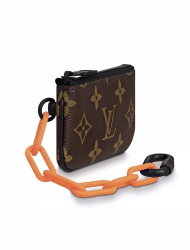Louis Vuitton Pochette Cle Virgil Abloh SS19 Brown LV Monogram Orange Chain