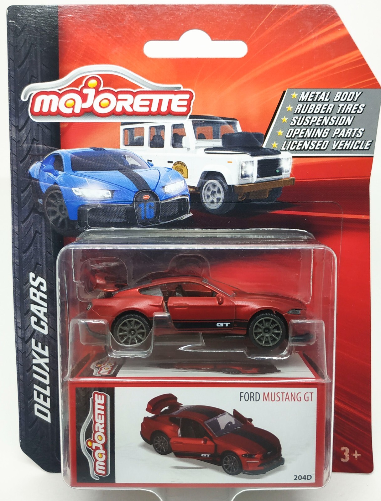 Majorette Ford Mustang GT Satin Red Deluxe Car 1:64 (3