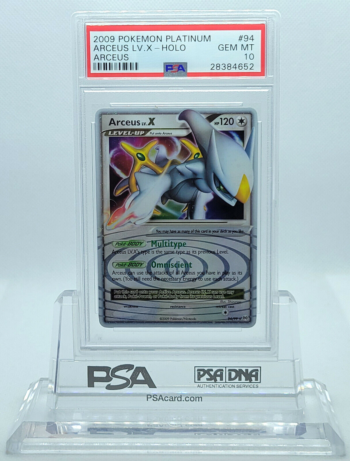 POKEMON PLATINUM ARCEUS LV X #94 ULTRA RARE HOLO FOIL PSA 10 POKEMON PLATINUM ARCEUS LV X #94 ULTRA RARE HOLO FOIL PSA 10