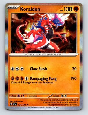 コライドン ホロカード HP130 Basic Koraidon HP 130 Claw Slash Attack Rampaging Fang