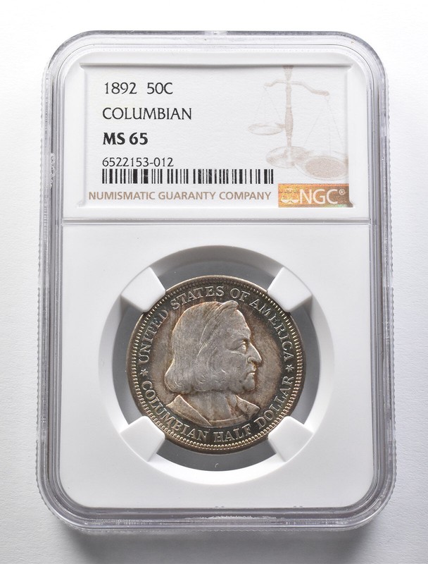 MS65 1892 Columbian Exposition Commemorative Half Dollar NGC Great Color