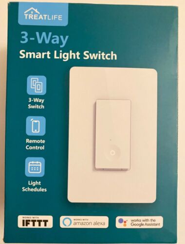 Treatlife Smart 3 Way Light Switch; 1 Pack; Wi-Fi; Works
