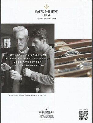 PATEK PHILIPPE. Begin Your Own Tradition - 2024 Print Ad