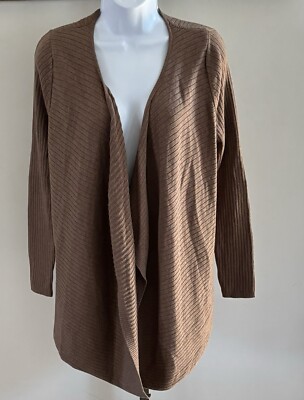 NWT ~ Croft & Barrow Open Front Brown Cardigan Sweater Sz L MSRP $50.00