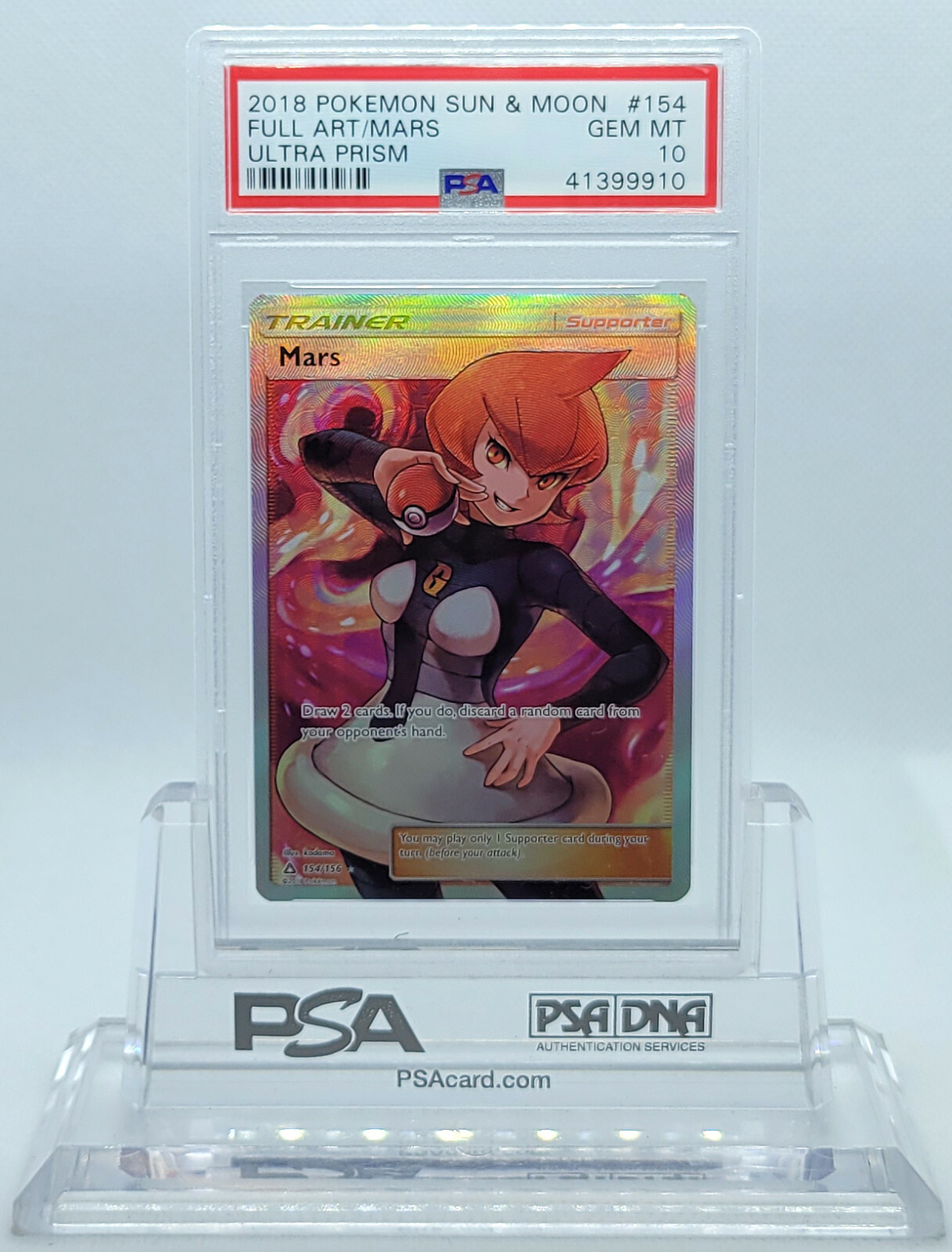 POKEMON ULTRA PRISM MARS #154 FULL ART HOLO FOIL CARD PSA 10 POKEMON ULTRA PRISM MARS #154 FULL ART HOLO FOIL CARD PSA 10