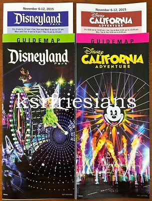2015 DISNEYLAND & DCA Maps & Times Guides Brochure Disney 110215 12-DAY Nov 6 TG