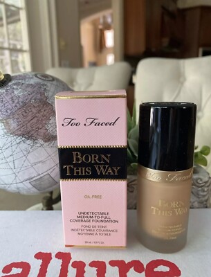 Too Faced Born This Way Natural Finish Foundation Light Beige Full Size BNIB