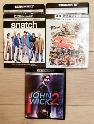 4K UHD(4K Disc, Case, Slip Cover Only) Snatch Animal House John Wick Chapter 2