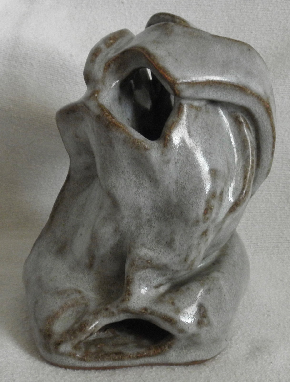 abstract pottery sculpture signed and dated  October 31, 1977