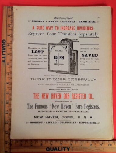 1896 Street Railway Review Streetcar Trolley Interurban 21 Pages Authentic RARE