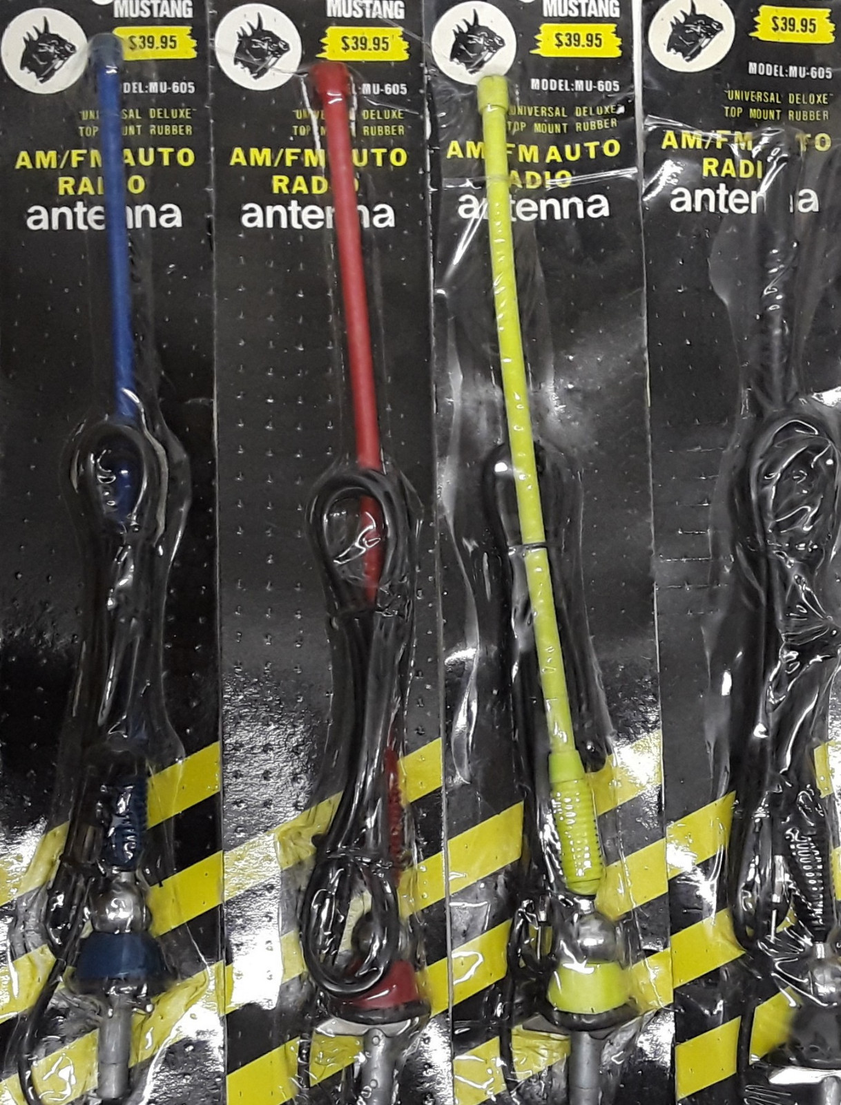 Universal Deluxe AUTO AM/FM Radio Antenna Mustang MU-605 (New!) Multi-Colored