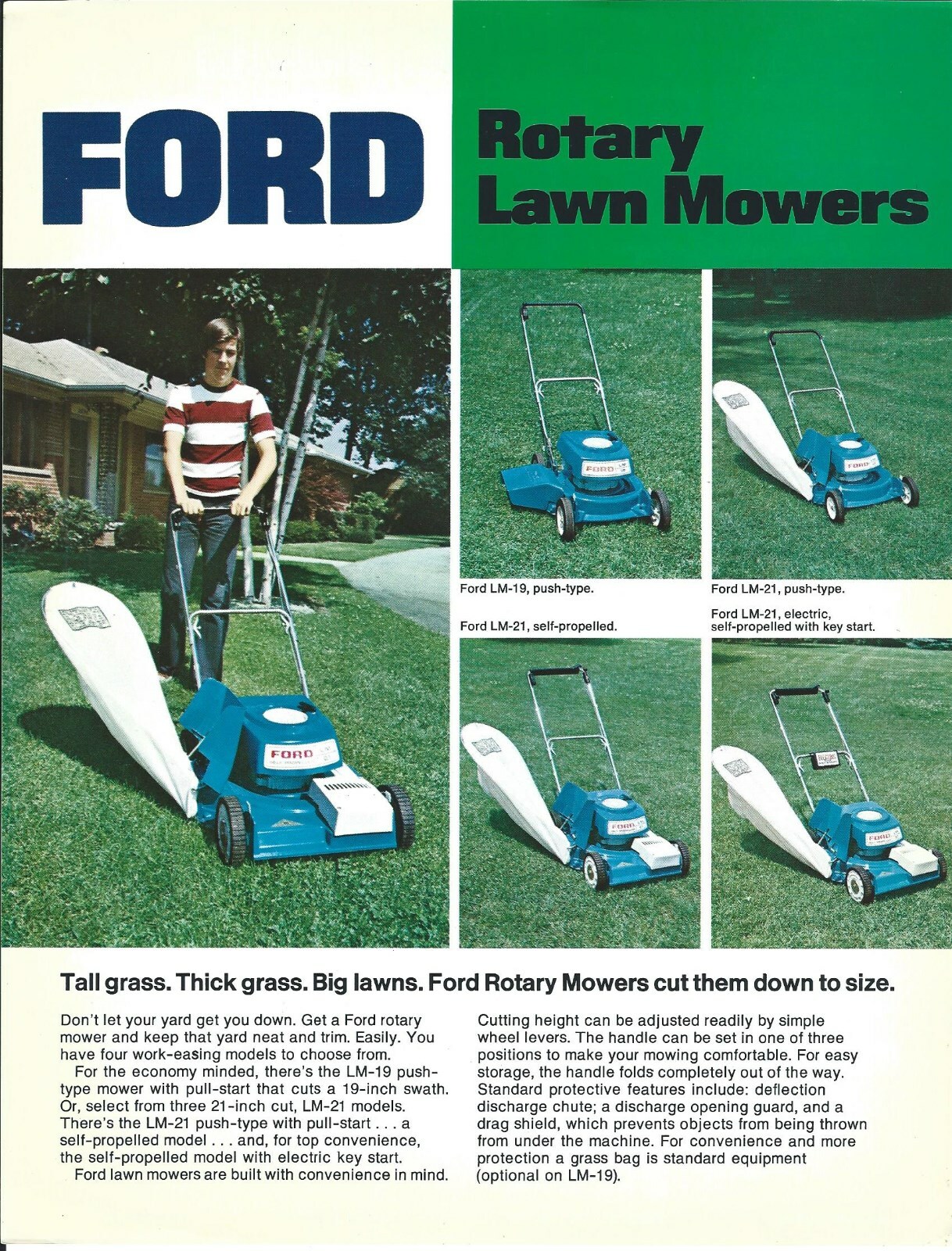 Lawn Equipment Brochure - Ford - Mulching Rotary Mowers c1970's - 2 items(LG139)
