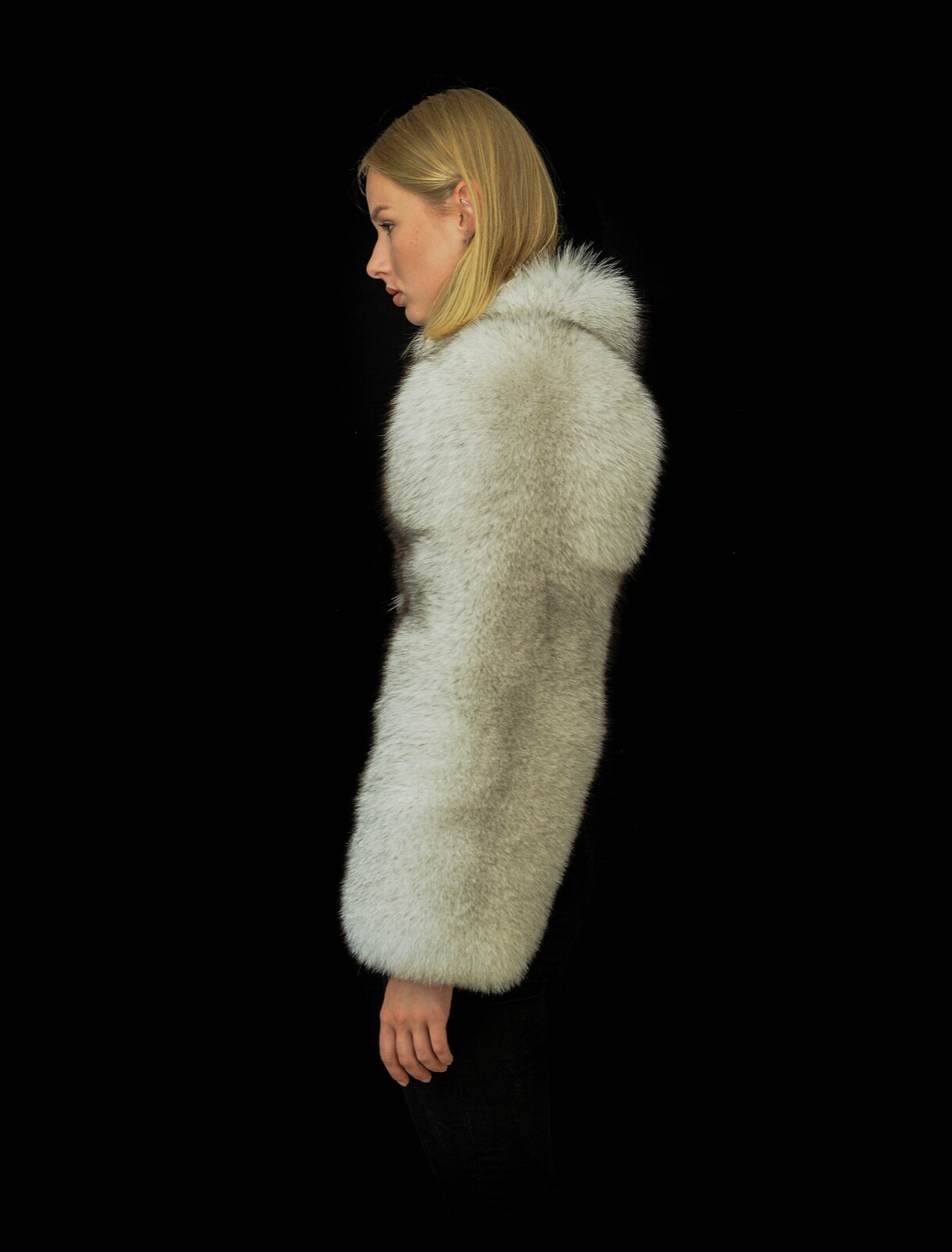 Pre-owned Handmade Genuine White Fox Fur Women's  Arm Warmers Sleeves + Scarf