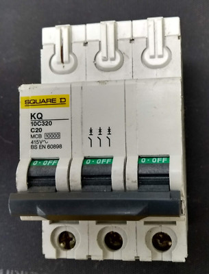 Square D/ Schneider KQ T.P MCB 63A, 40A, 32A, 16A, 20A, 10A, 6A Type C 10k 3p