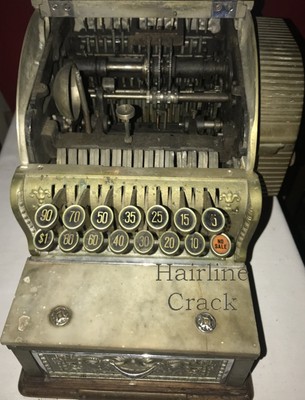 Old / Original Nickel-Plated Brass Mdl 317 National Candy Store Cash Register