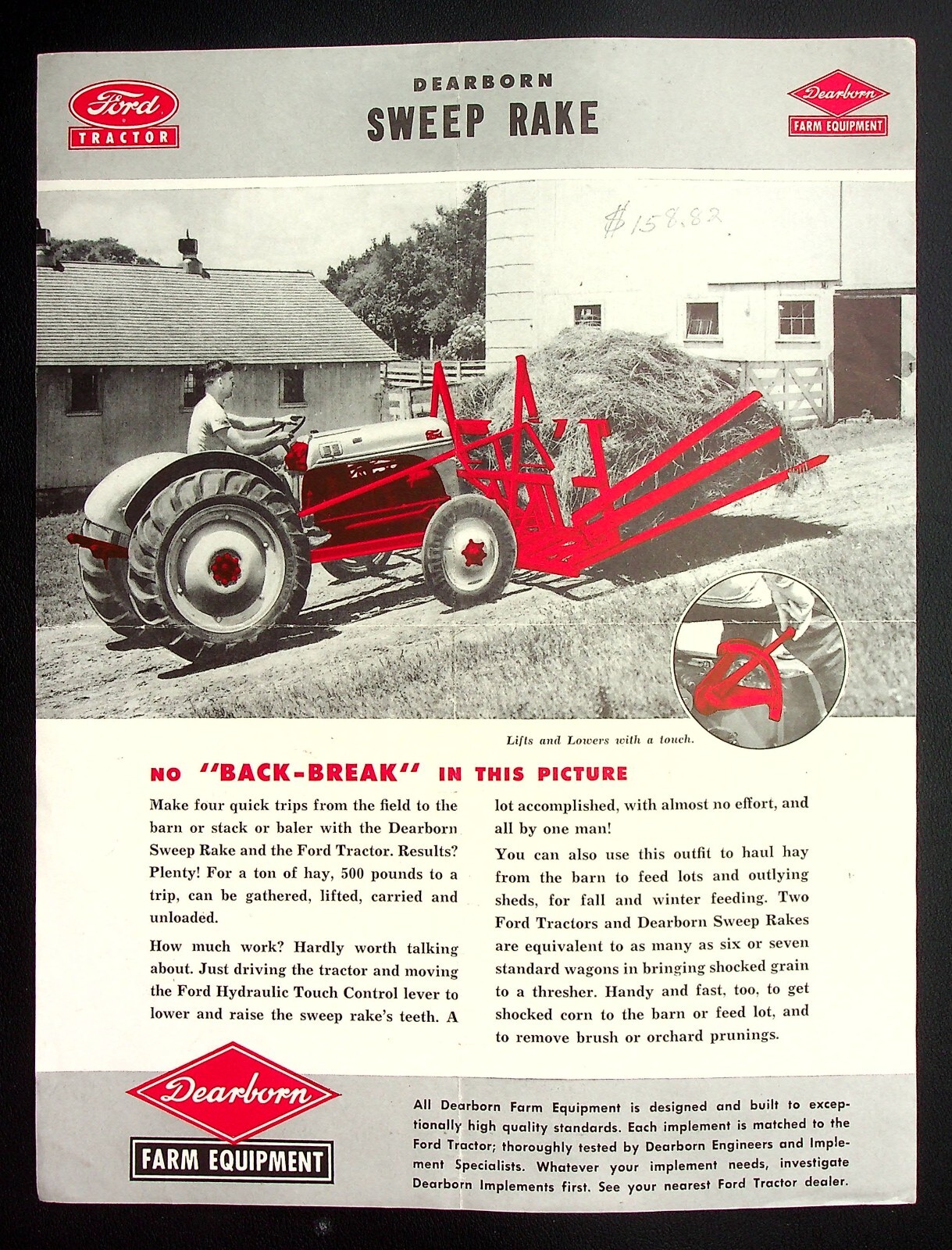 Ford Tractor Dearborn Farm Equipment Sweep Rake Brochure