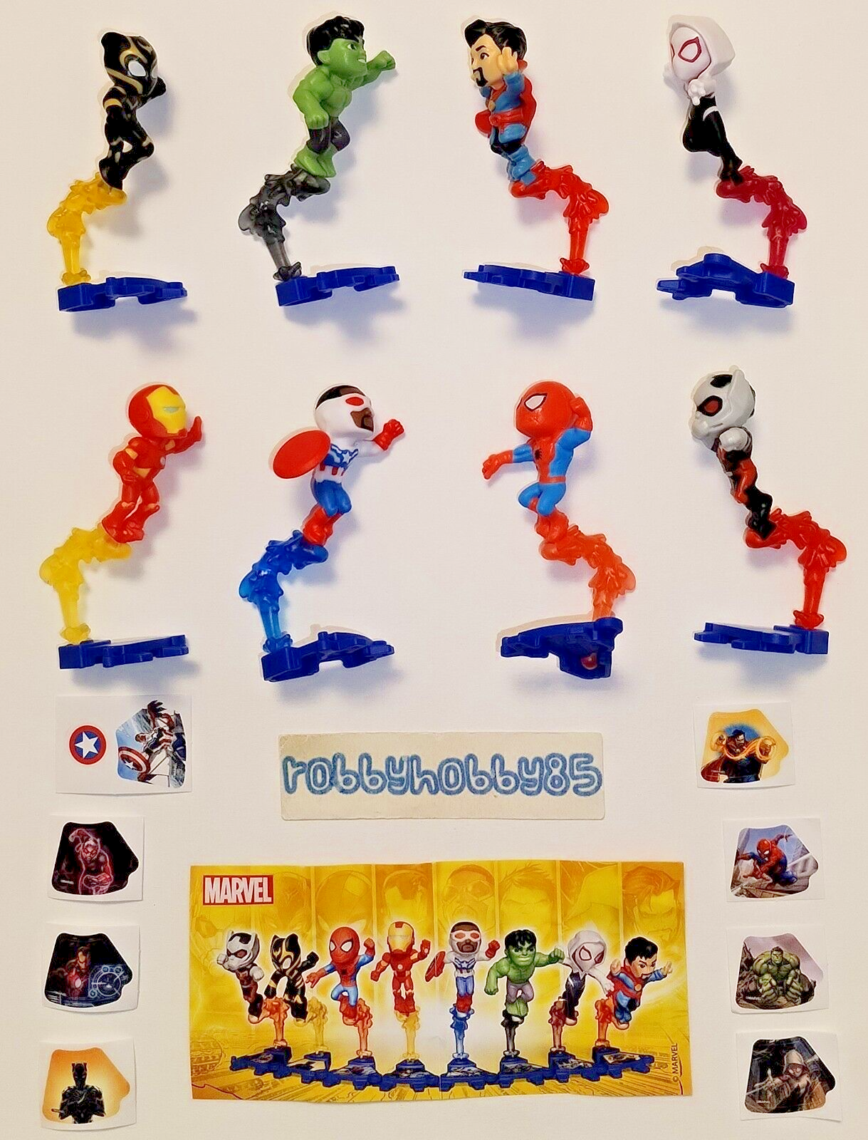 SERIE COMPLETE MARVEL SUPER HEROES VQ356 - VQ379 + 8 BPZ KINDER
