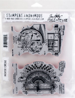 Stampers Anonymous Tim Holtz Cling Stamps 7''X8.5''-Inventor 1