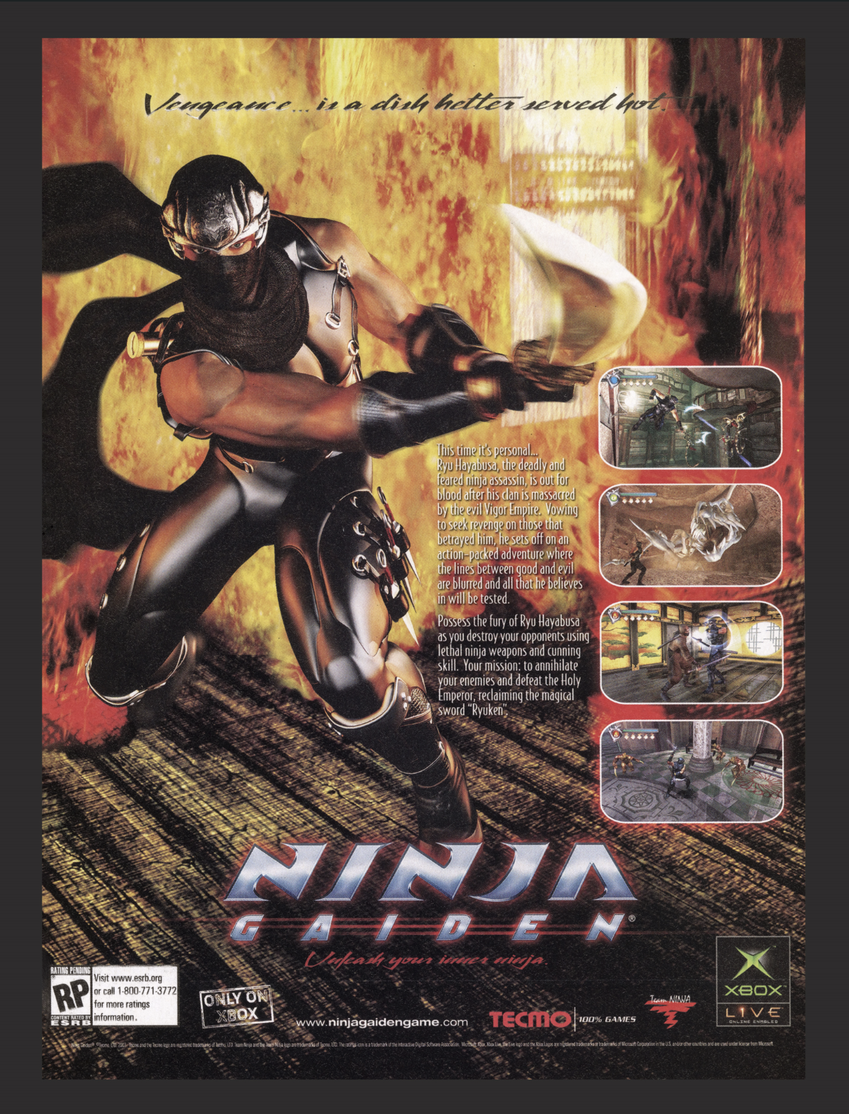 Ninja Gaiden Xbox 2004 Magazine Promo Art Ad Print Poster
