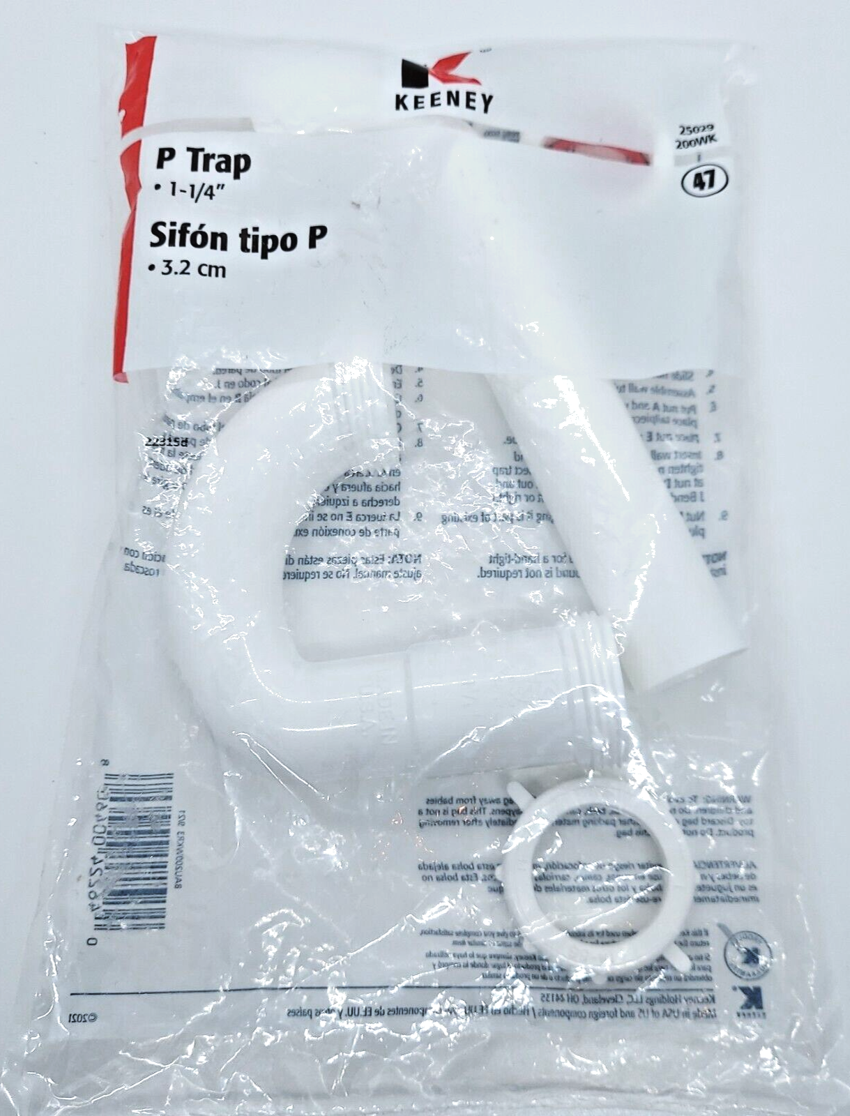 Plumb Pak 200WK P Trap 1-1/4-Inch by 1-1/4-Inch White Brand New Sealed