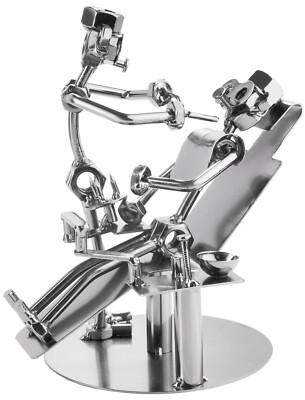 Schraubenmännchen Zahnarzt Figur Metall Deko Geschenk BRUBAKER Handarbeit