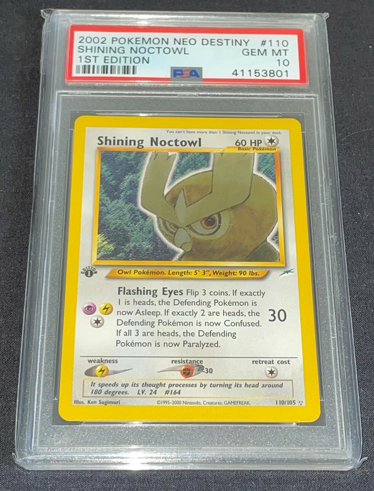 Pokemon Card - PSA 10 1st Edition Shining Noctowl - Neo Pokemon Card - PSA 10 1st Edition Shining Noctowl - Neo