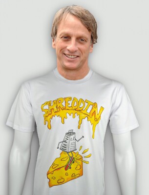 Skateboard T-shirt Funny Cheese Grater Unisex Skate Tee Tony Hawk 2XL