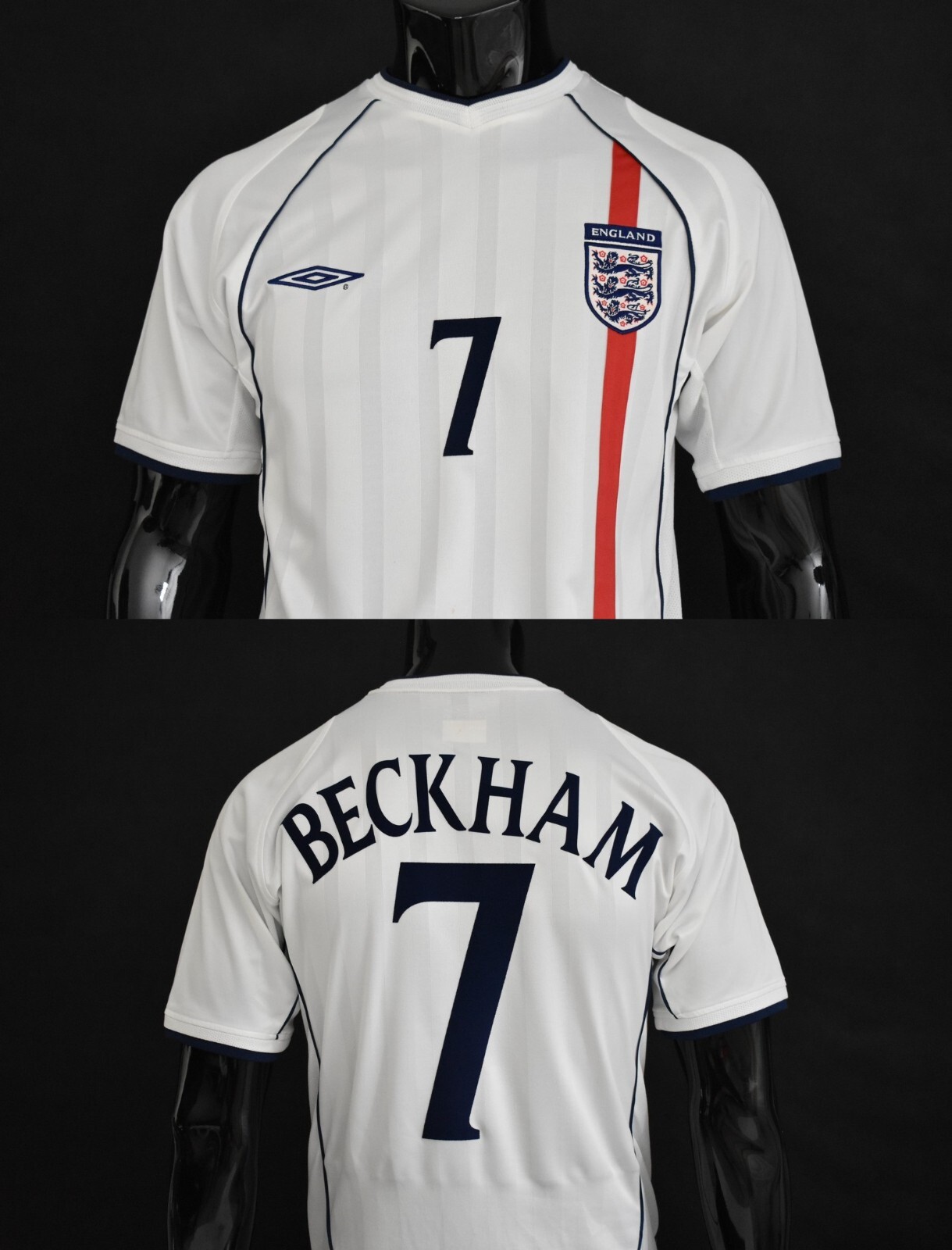 1998 Umbro England Home L/S shirt Player Issue Beckham #7