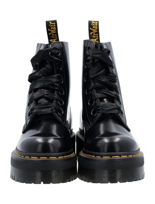Pre-owned Dr. Martens Molly Platform Lace-up Boots In Black