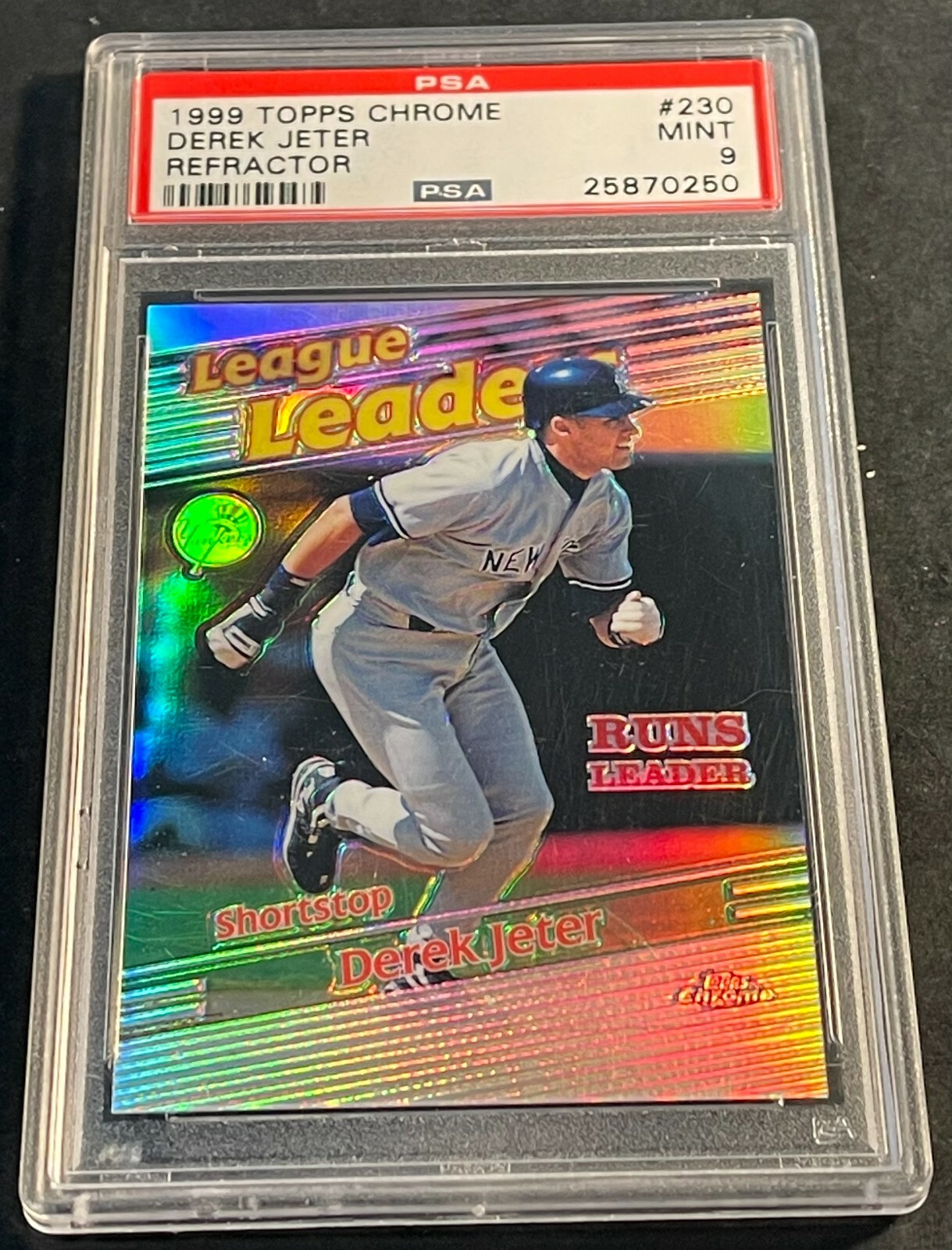 Derek Jeter 1999 Topps Chrome #230 League Leaders REFRACTOR