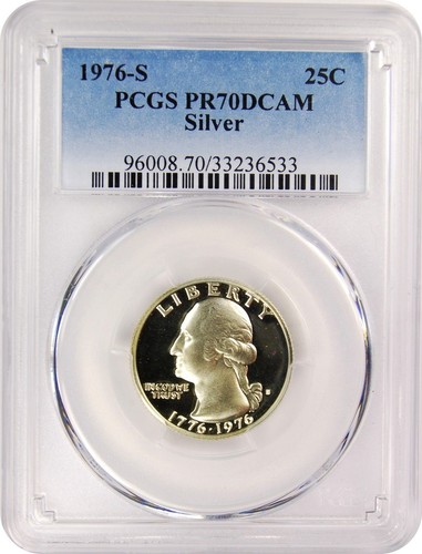 1976 S 40% Silver Mint State Washington Bicentennial Quarter