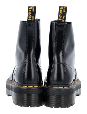Pre-owned Dr. Martens Molly Platform Lace-up Boots In Black