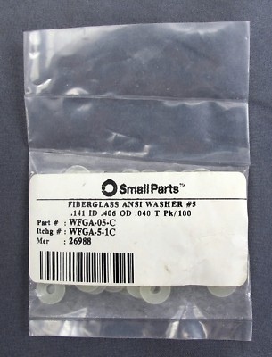 Fiberglass Ansi Washer #5 .141x.406x.040 100 Pack White