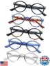 OLOMEE Round Reading Glasses Women Men Classic Circular Readers +1.00 Cheaters Glasses W/Lightweight Frame Comfortable Fit 5 Pack