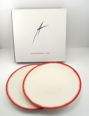 2 Ann Demeulemeester Serax Hand-painted Salad Or Bread Plates B4019314 NIB