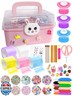 KAWAIZOO Nano Tape Bubble Kit for Kids with Bunny Box,Nanotape Squishy Maker Making Kit Nano Tape Bubbles with DIY Clay and Slime Accessories