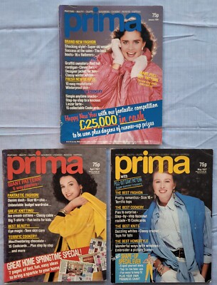 Vintage Prima Magazines x THREE (1987/88) (beauty, crafts, cookery, fashion)