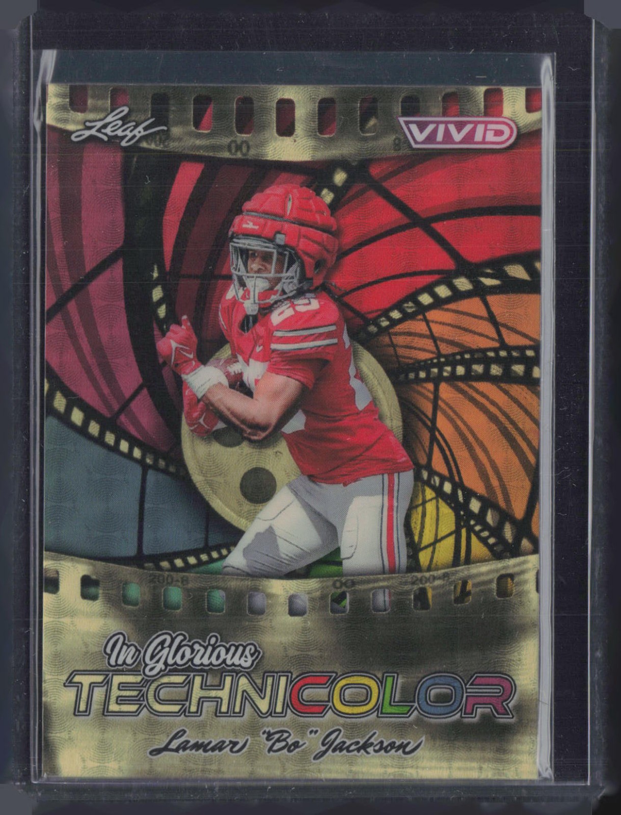 2025 Leaf Vivid In Glorious Technicolor Super Prismatic Gold Lamar Jackson 1/1