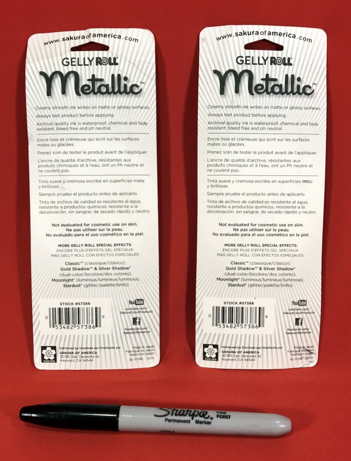 NEW Sakura Gelly Roll Metallic Medium Point Pens 3 Per Package Silver (LOT of 2)