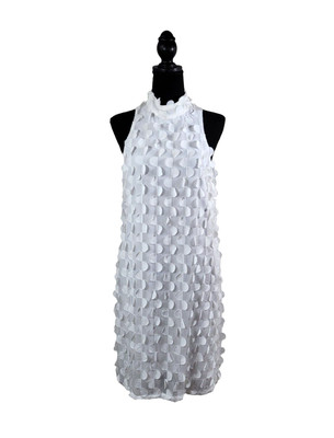 BOHO CHIC Womens Medium Sleeveless Sheath Dress Mock Neck Applique Summer Casual