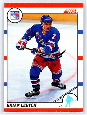 ■NHL Brian Leetch　ブライアン・リーチ Mirror Blue 1990 Score American #225 Brian Leetch Hockey New York