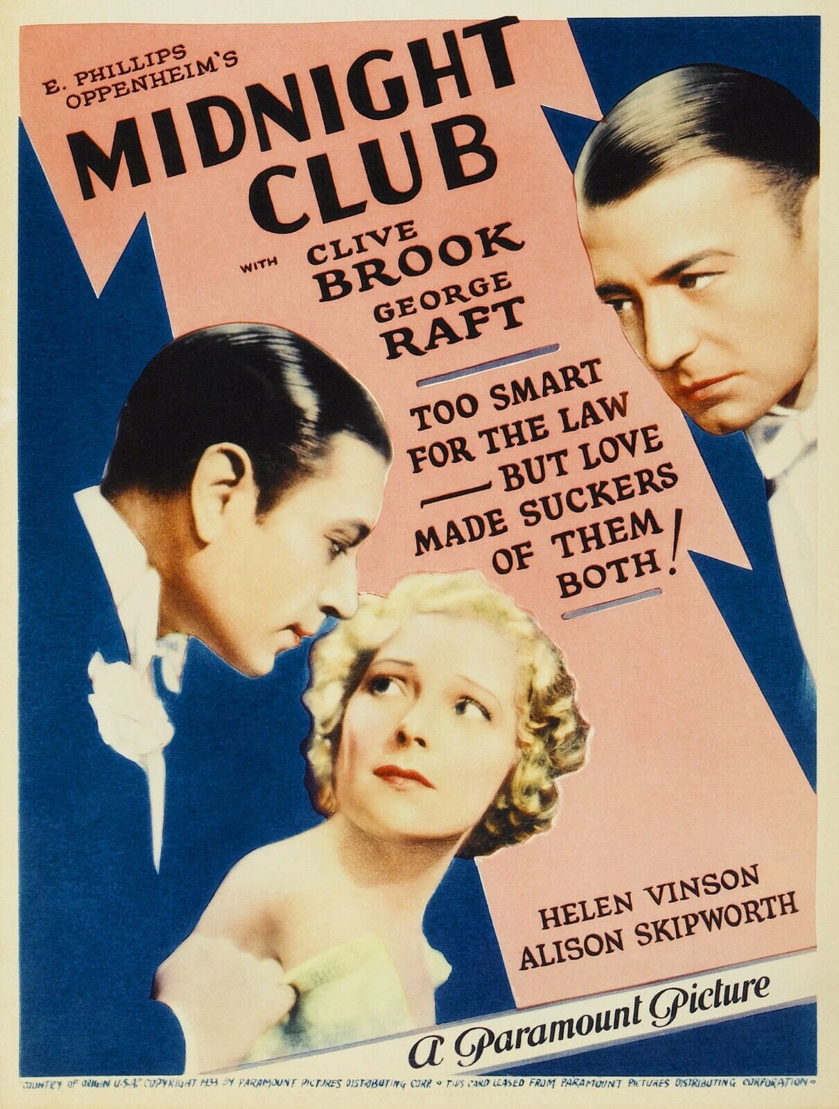 MIDNIGHT CLUB 1933 RARE CRIME DRAMA ON DVD-R  GEORGE RAFT