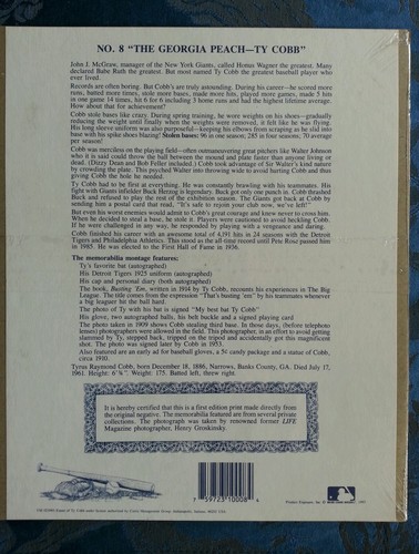 1993 Ty Cobb Detroit Tigers  Print Henry Groskinsky 1st Edition