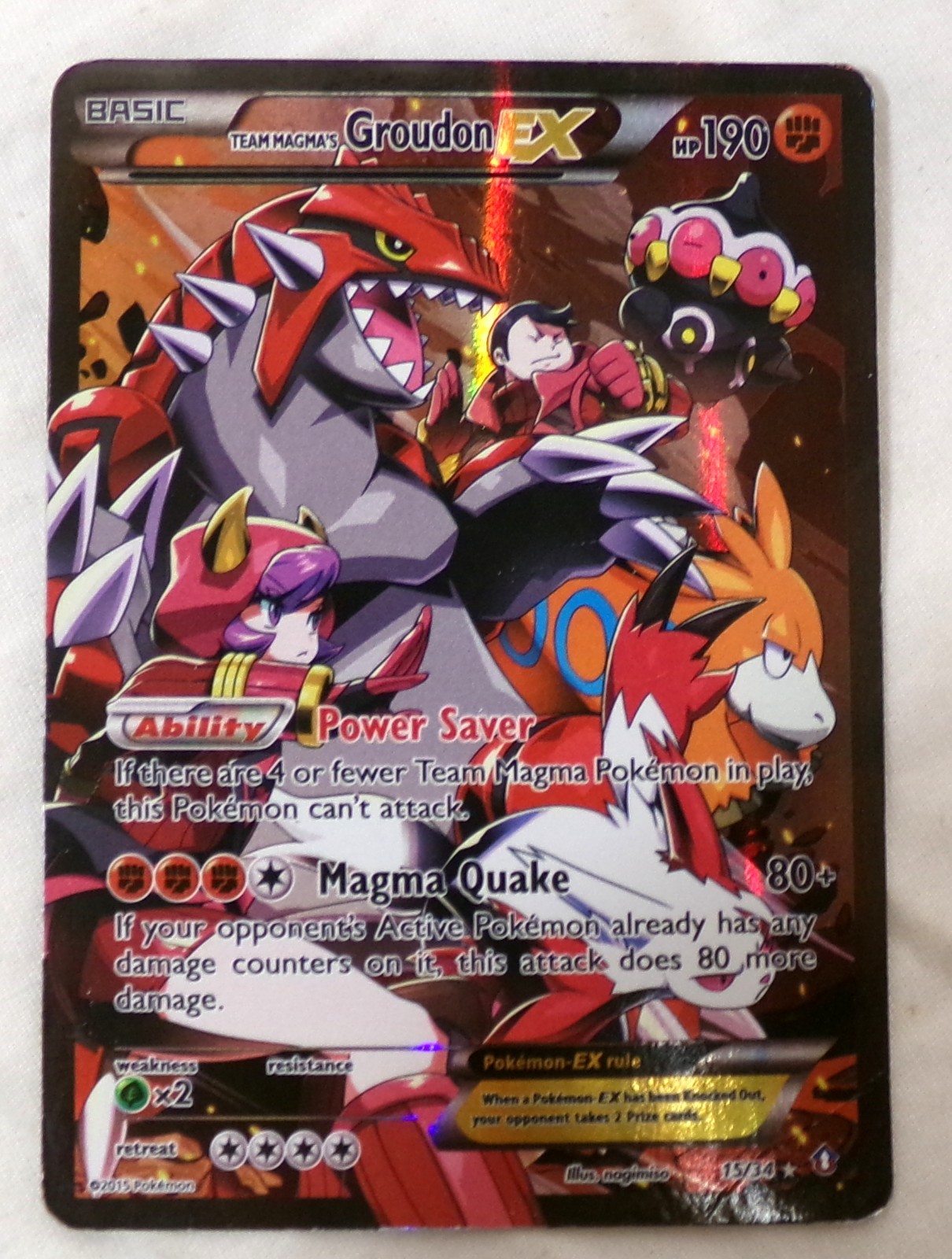 Pokemon TCG 2015 Double Crisis Team Magma's Groudon EX 15/34