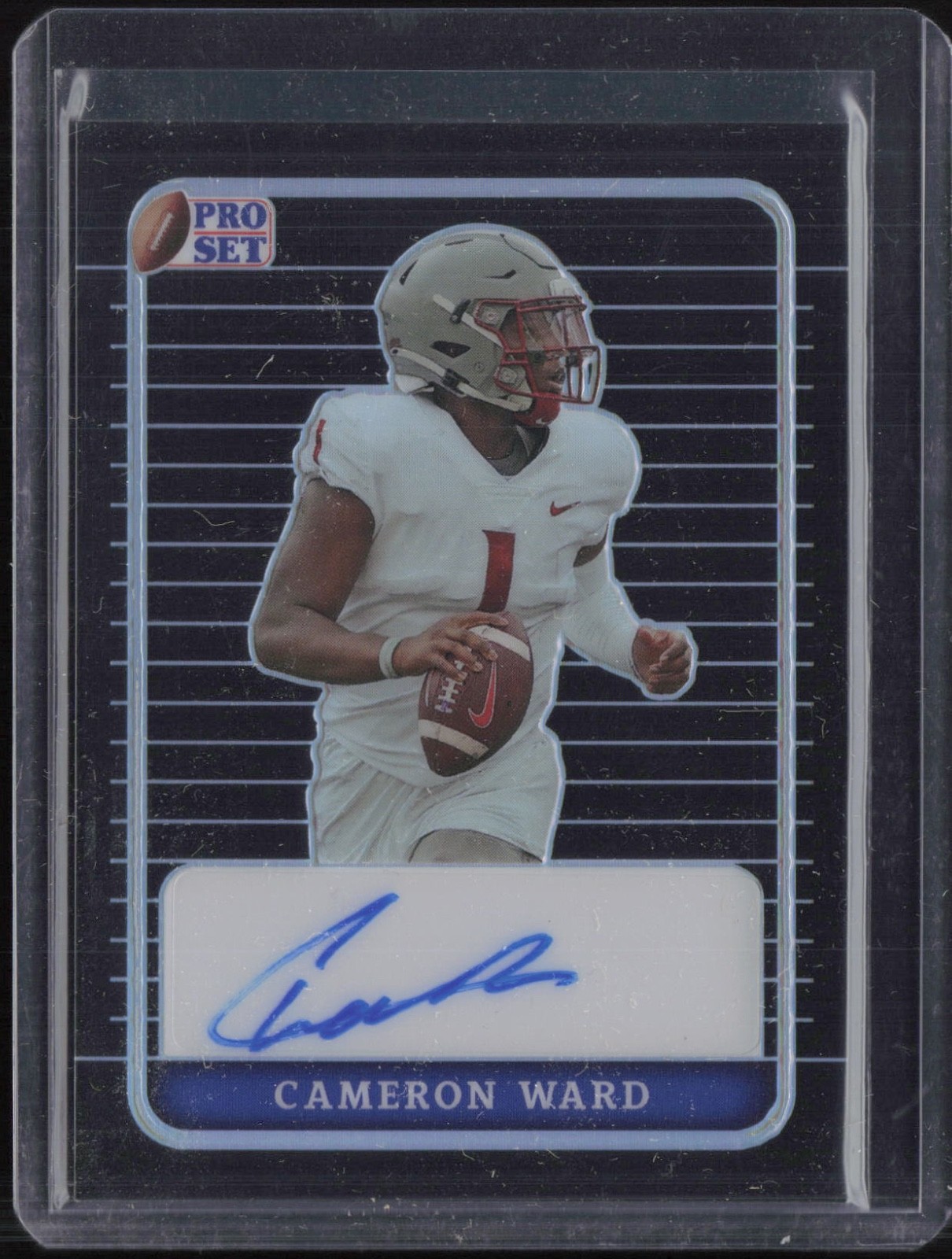 2023 Pro Set Metal Black Prismatic Cameron Ward Auto Autograph RC Rookie 1/7