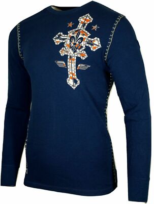 Xtreme Couture AFFLICTION Men's Thermal L/S SOLDIER OF FAITH Biker Wings