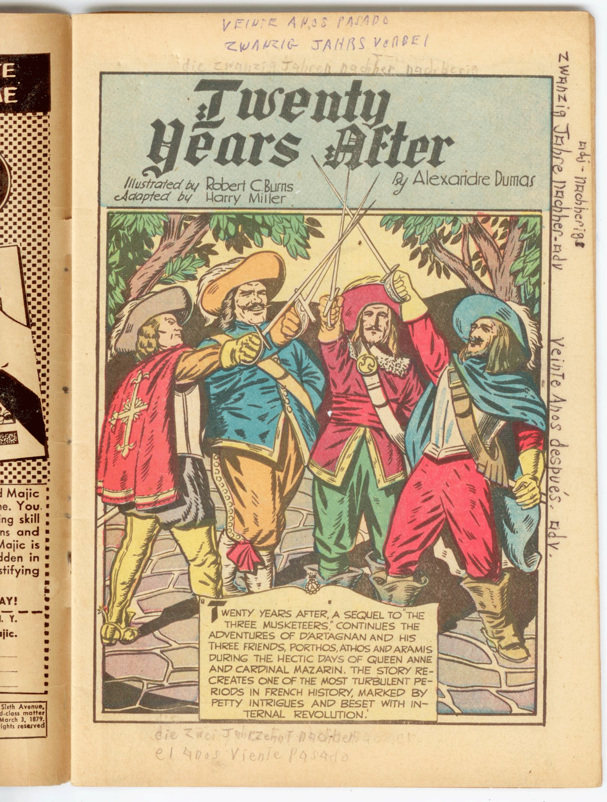 Classics Illustrated #41 ORIGINAL EDITION (1947) Twenty Years After  VG 4.0