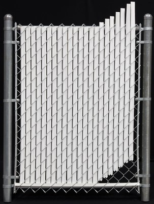 6 ft High White Wave Slat™ Single Wall Privacy Chain Link Fence Slats