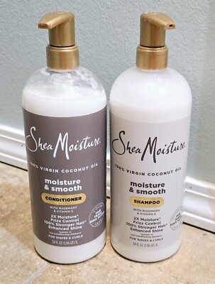 Shea Moisture Coconut Oil Moisture & Smooth Shampoo & Conditioner, 34 fl oz Each