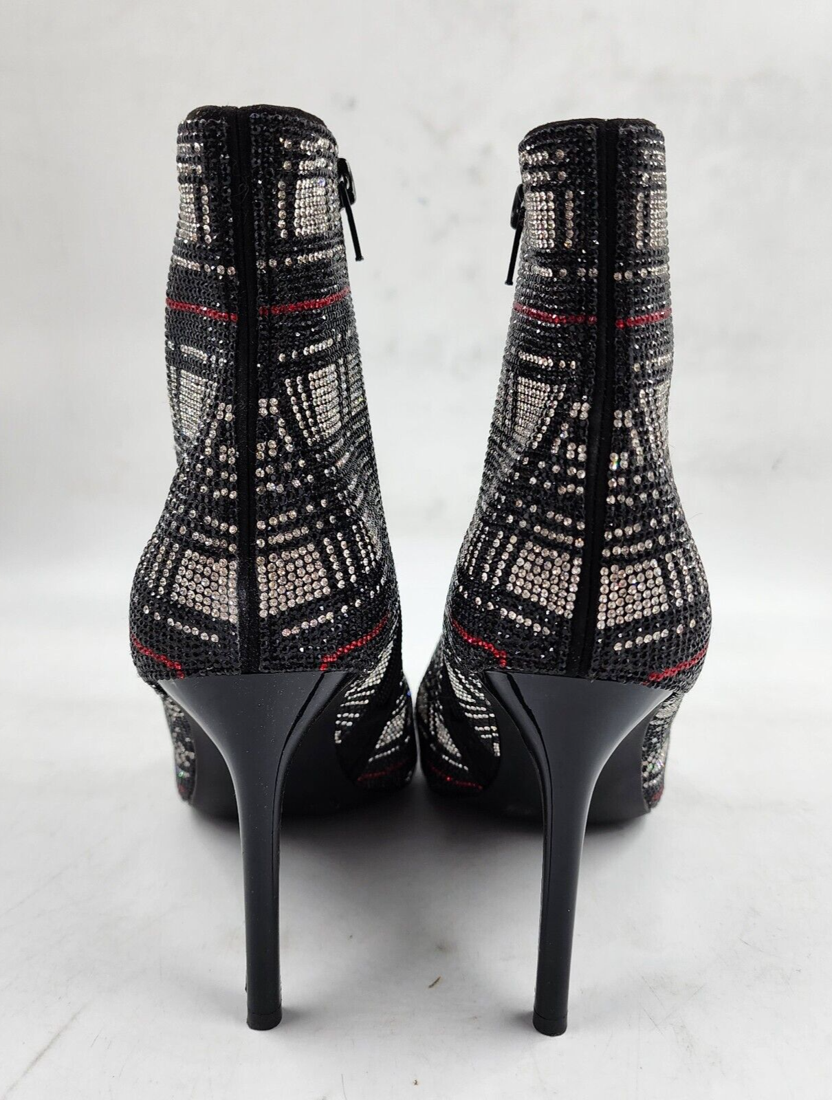 INC Reisa 4 Rhinestone Plaid Booties Women's 8.5M Multi Pointed Toe Stiletto - Picture 5 of 17
